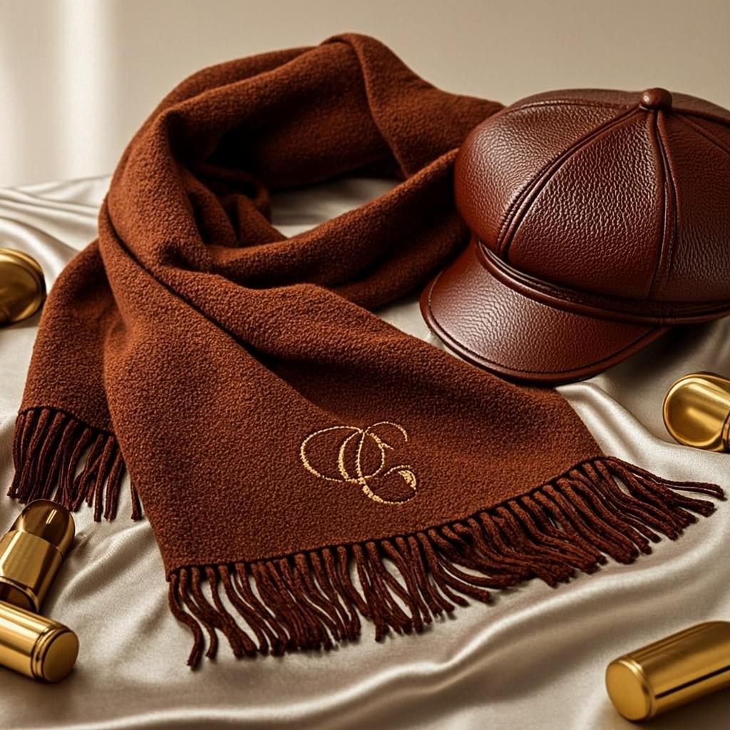 Écharpe & Casquette Cognac