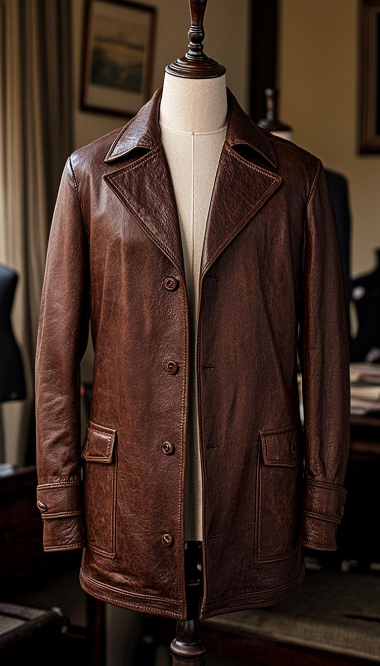 Veste Cuir Cognac